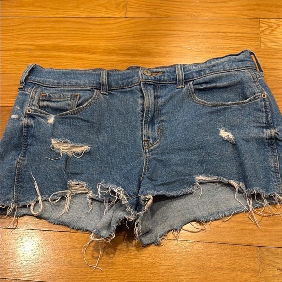 Old Navy Pants - Old Navy Blue Distressed Jean Shorts with Frayed Hem